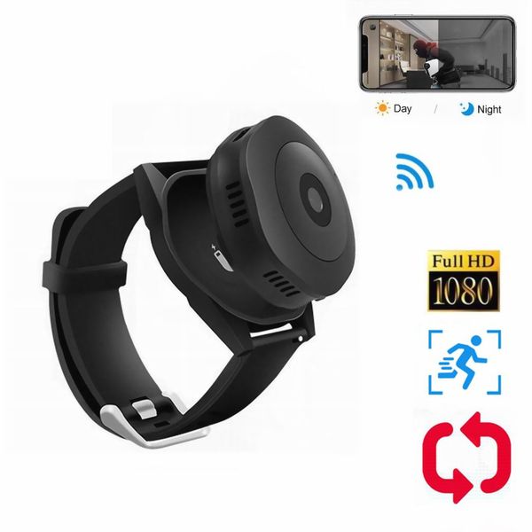 

hd 4k/1080p h6 wireless wifi mini camera ir night version digital video camcorder with watch strap sport cam motion detection for home offic