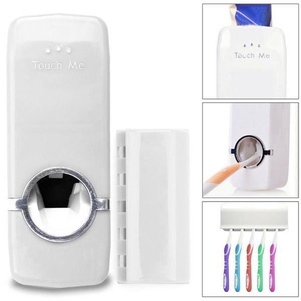 

automatic toothpaste dispenser and toothbrush holder stand wall mounted bathroom squeezer set holders