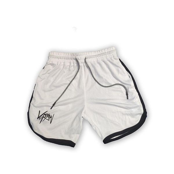 

running shorts summer men fitness casual beach pants mesh quick-drying breathable basketball training five-point sports, Black;blue