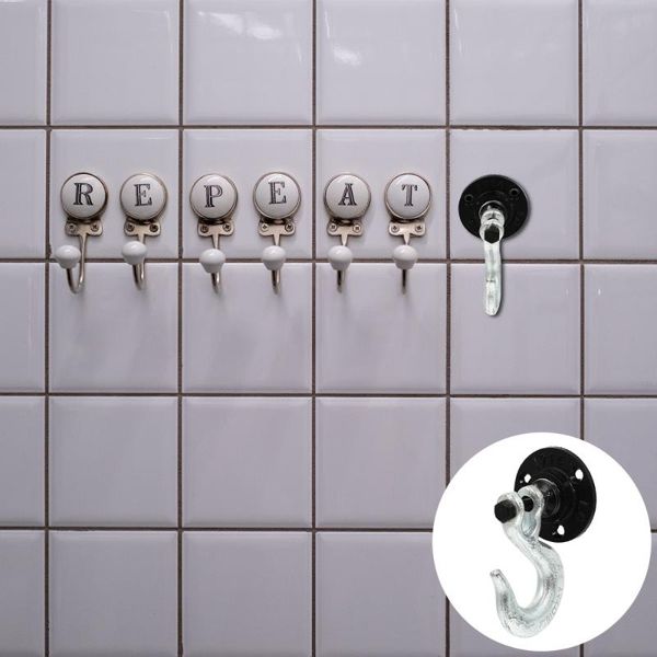 

hooks & rails 1pc multi-functional sundries hanger waterpipe iron hook organizer black