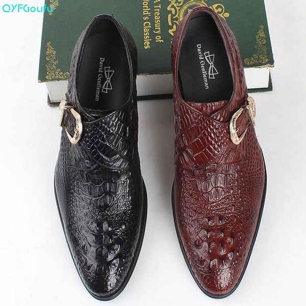 

dress shoes qyfcioufu 2021 handmade buckle wedding party formal genuine leather flat mens crocodile oxford, Black