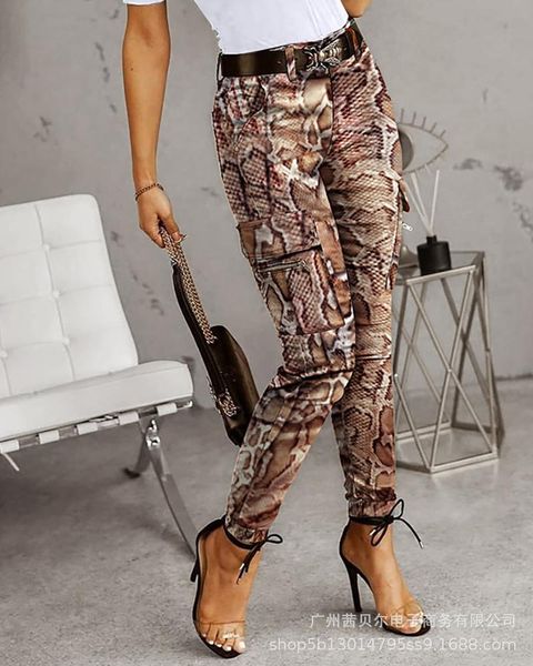 

women's leggings pants women jeans fashion snake pattern summer office casual skinny high waist female long mujer de moda trousers, Black