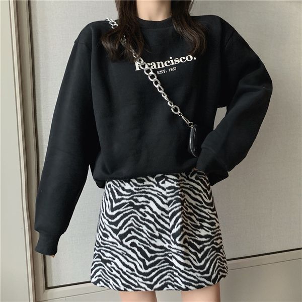 

hoodies ytx056 female spring letter print simple fashion sweaters, Black