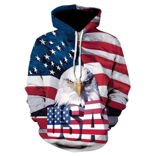 Herren Hoodies Sweatshirts 2021 Marca 3D Design Divertido Eua Bandeira Hoodie Moda Masculina E Feminina Esportes Rua Wear Skate Camisola Fi