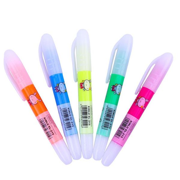 

highlighters colorful candy highlighter oblique for kids stationery school supplies reading study notes sign cute pen or family diary plan, Black;red