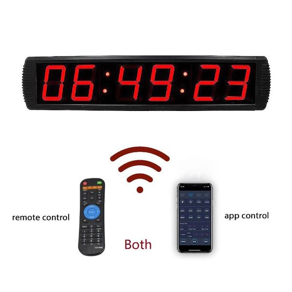 

wall clocks 4" 6 digits aluminum alloy rbi6t-4r multi-function led clock with countdown 12/24 hour real time mode