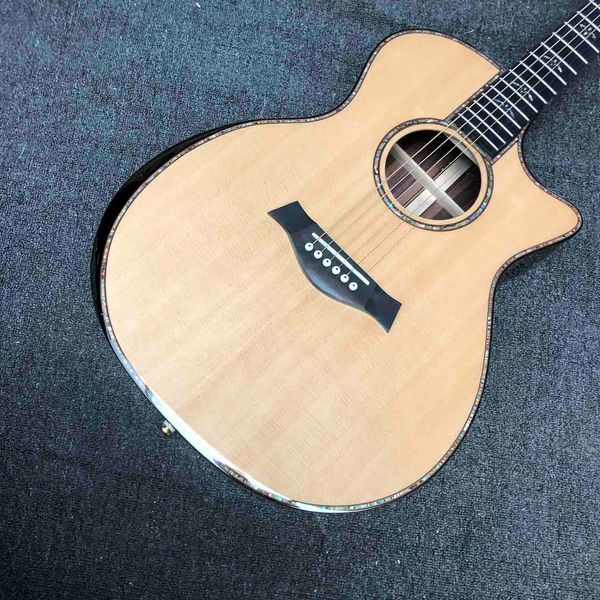 

custom solid wood 914aa style acoustic guitar 40 inch real abalone ebony fingerboard solid rosewood back side