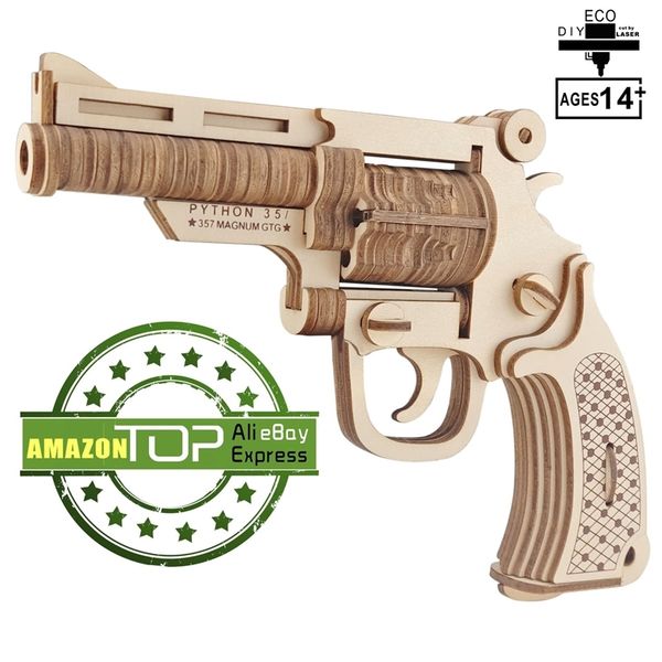 

revolver straight wooden three-dimensional puzzle children's diy hand-made toy