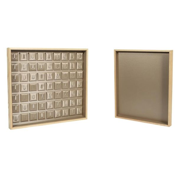 

jewelry pouches, bags 2x fashion brushed leather stand ring earrings necklace display wooden side tray storage, Pink;blue