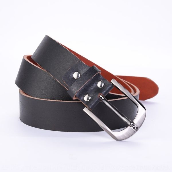 

F4kq two-layer fashion leisure men's belts two-layer leather fashion leisure pin pin leather men's belt, Black;brown
