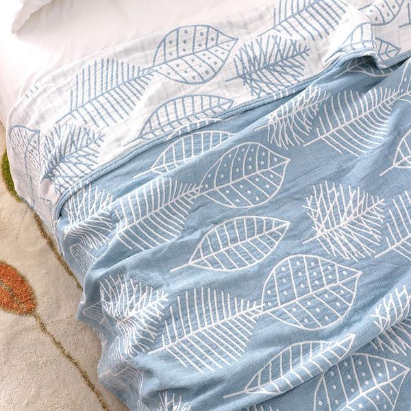 

blankets japanese cotton throw bedspreads leaves summer students thin quilt soft sofa towel gauze adults nap blanket for beds