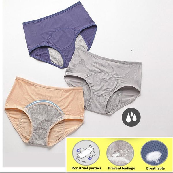 

women's panties 3pcs/set menstrual women pants leak proof incontinence underwear period briefs high waist female drop 92vo, Black;pink