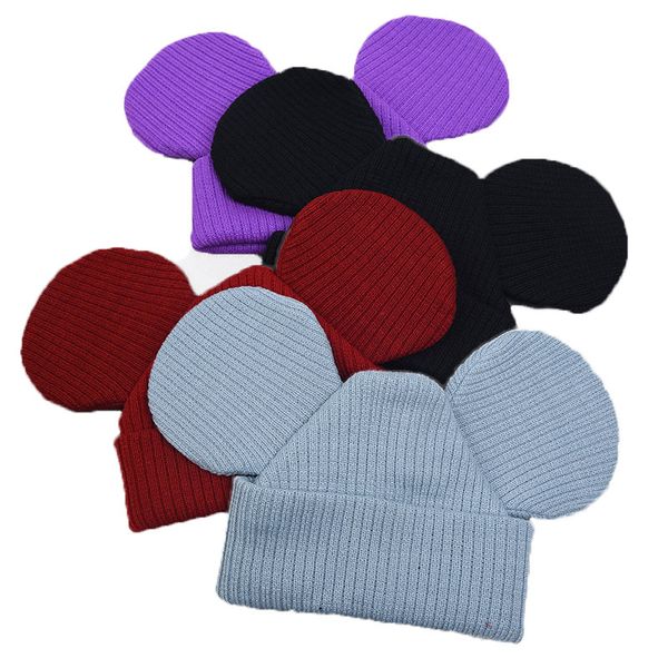 Wollmütze Casper Strickmützen Große Ohren Designs Beanie Stricken Häkeln Hut Winter Dreidimensionale Pompoms Caps Warme Accessoires WMQ1230