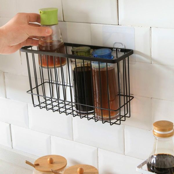

storage baskets hanging basket creative bathroom large-capacity wall-mounted iron rack kitchen