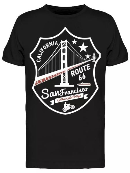 

Golden Gate Bridge Route 66 Tee Men's -Image by Shutterstock, White;black