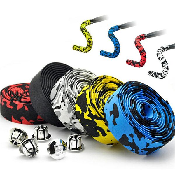 

bike handlebars &components 1 pair handlebar tape colorful road bicycle anti-slip strap absorbing handle bar wrap accessories
