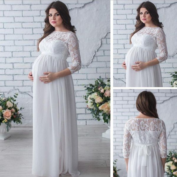 

maternity dresses clothes pography props women's lace po shoot clothing 2021, White