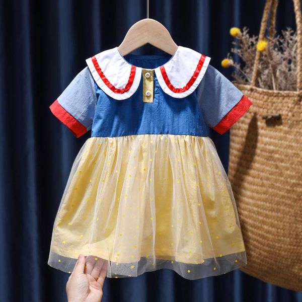

girl's dresses 2021 summer girls' dress strap colorful casual sleeveless party princess cute children's baby kids girls cloth, Red;yellow