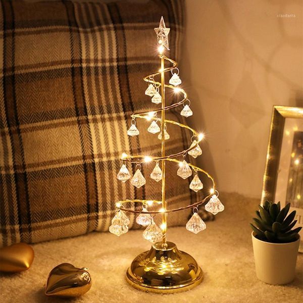 

christmas decorations lights crystal fairy night light xmas decor led lamp bedroom party ornament gift year