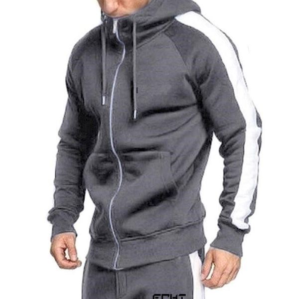 

men's tracksuits 2pcs men hoodie joggers pants tracksuit set runn265r, Gray