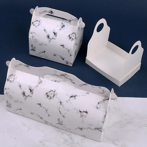

gift wrap 10pcs marbling paper cake roll box packaging portable swiss container dessert holder wedding party favors