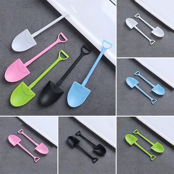 

spoons 100pcs/set disposable scoop shovel ice cream small potted flower pot spoon