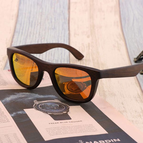 

Fashionable sun frames Polarized Wood Men Best Zebra Vintage Bamboo Handmade luxury Women Sunglasses High Quality With Glasses Case Box 1007, Black
