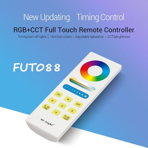 

controllers miboxer fut088 rgb cct full touch remote controller 2.4ghz rf control turn off lights timing & brightness led