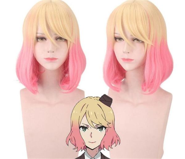 

party masks angels of death catherine ward cosplay wig mixed gradual color short hair halloween c060