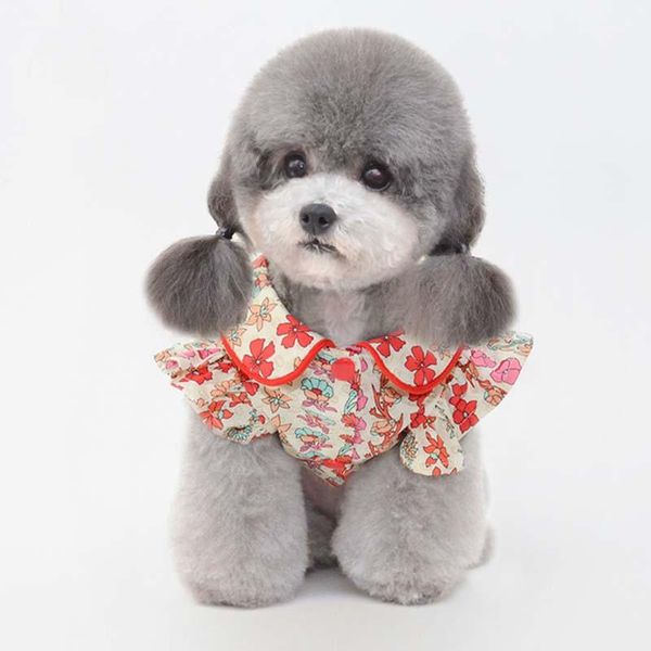 

summer pet clothes dog puppy small flowers cat teddy dress apparel