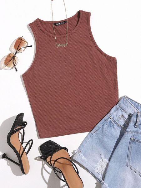 

solid crop tank t6qa#, White