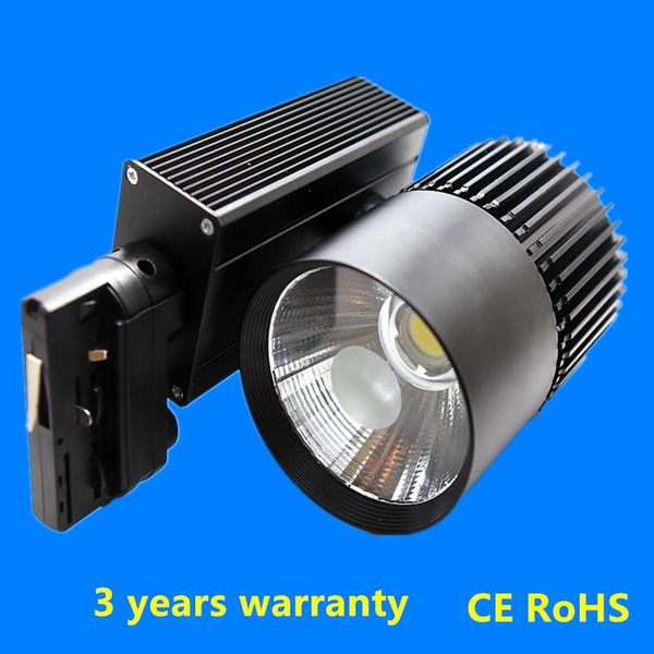 

wires 3 phase led cob 35w ceiling track spotlight rail light lamp ac85v-265v lights