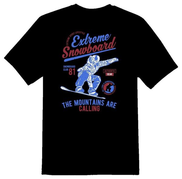 

extreme snowboard the mountains are calling tee shirt black or white, White;black