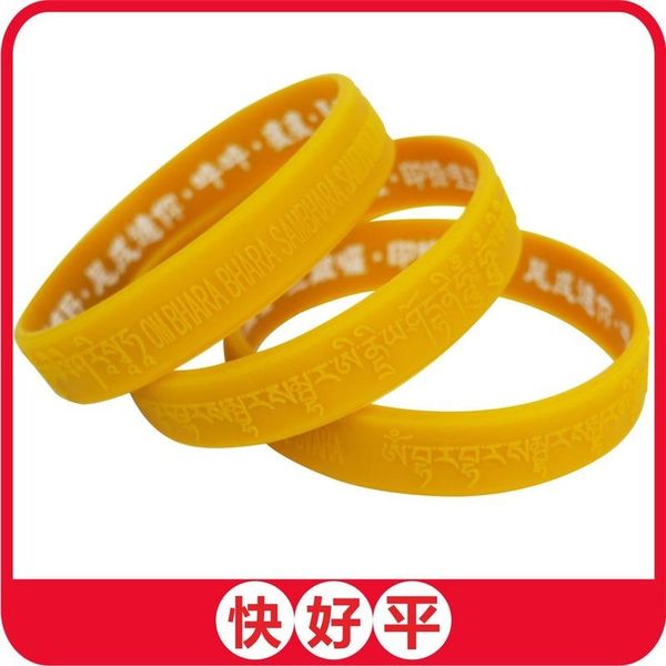 

bangle buddhist gifts, incantations, silicone bracelets,, wristbands, tibetan, rich, healthy, spiritual bracelets, Black