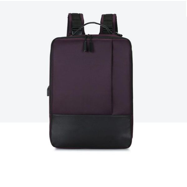 

backpack fashion breathable wear-resistant shockproof waterproof oxford cloth male usb charging business travel bag