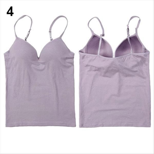 

fashion women cami womens adjustable built in bra padded self mold tank tees camisole retail wholesale 5aux 7ebs, White