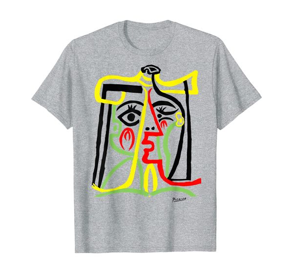 

pablo picasso tete de femme (head of a woman)t shirt artwork, White;black