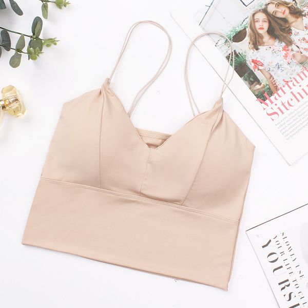 

Simple Fashion Tube Top for Women Bra Tops Wireless Lingerie Camisole Sexy Push Up Bra Ladies Crop Top, Khaki