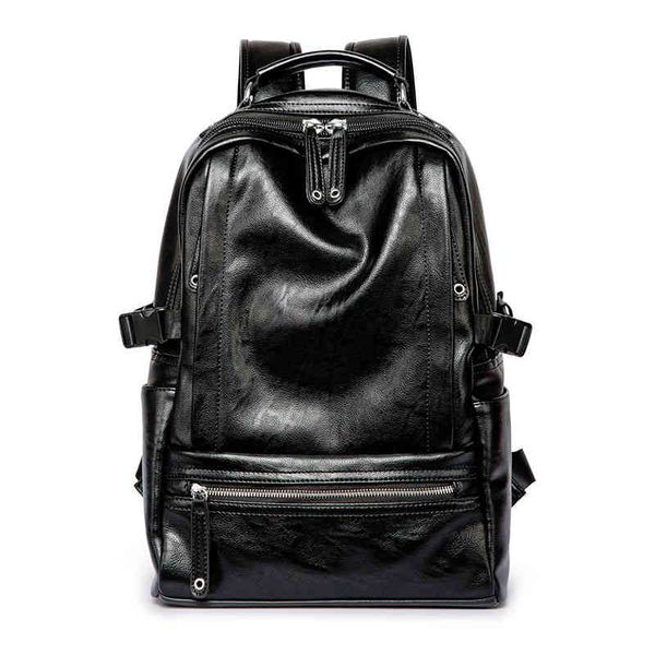 

korean fashion youth pu leather backpack large capacity leisure versatile bag