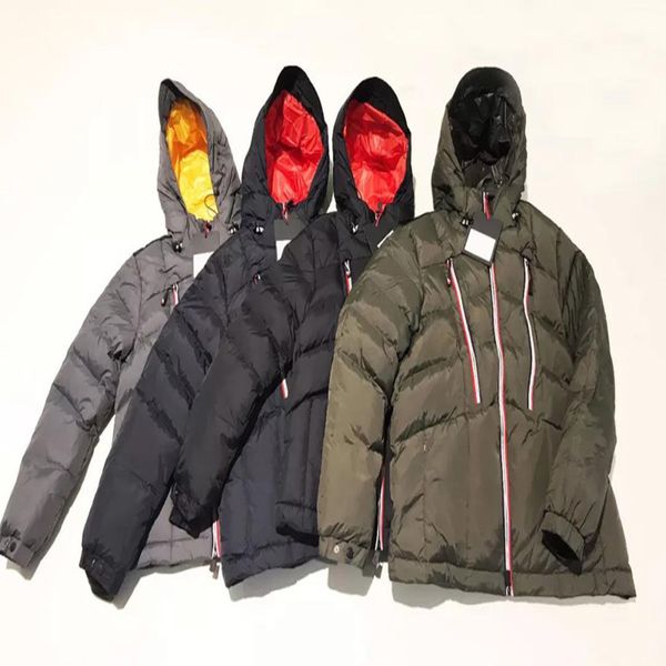 

france hooded thick mens down et europe and american style ets fashion hombre size 1--5, Black