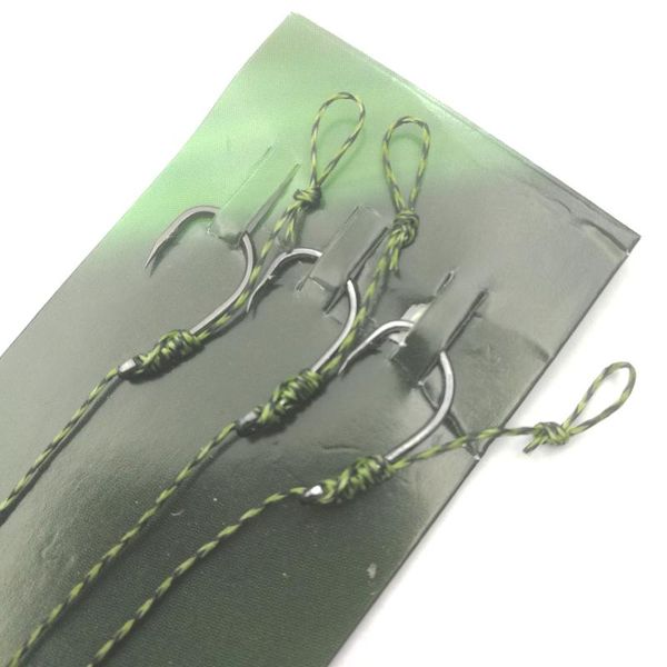 

1set/3pcs carp fishing hair rigs ready hook link tied size 4#6# tackle accessories