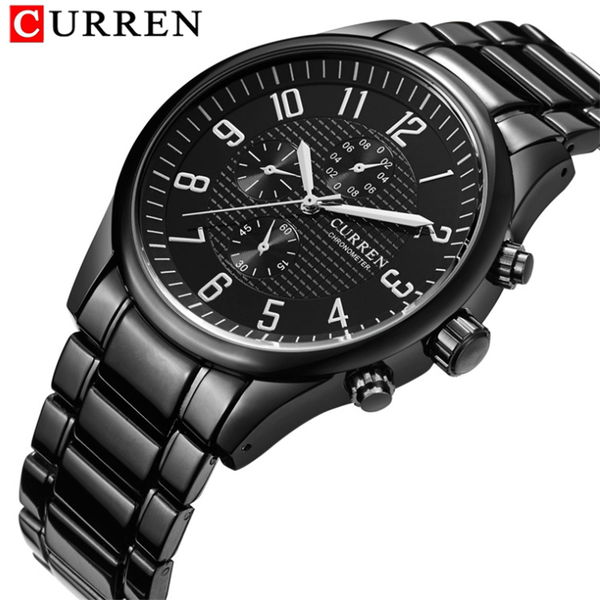 

wristwatches curren men's brand business stainless steel quartz watch fashion casual waterproof, Slivery;brown