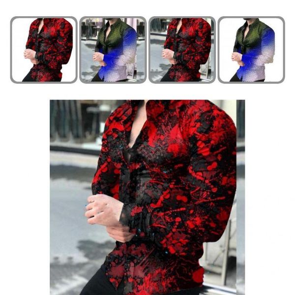 

men's casual shirts high street great buttons men slim spring shirt colorful for going out, White;black