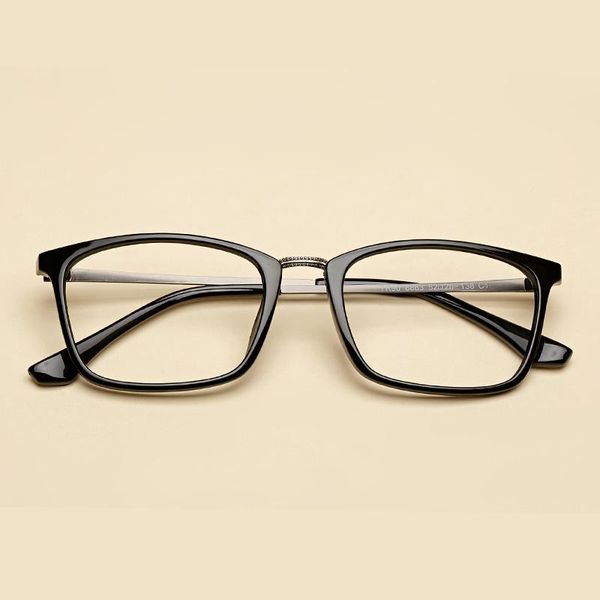 

fashion sunglasses frames tr90 square glasses frame women men optical computer transparent myopia prescription spectacles eyewear, Black
