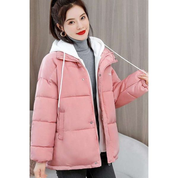 

down cotton padded women's autumn and winter bread style young man hooded, Black