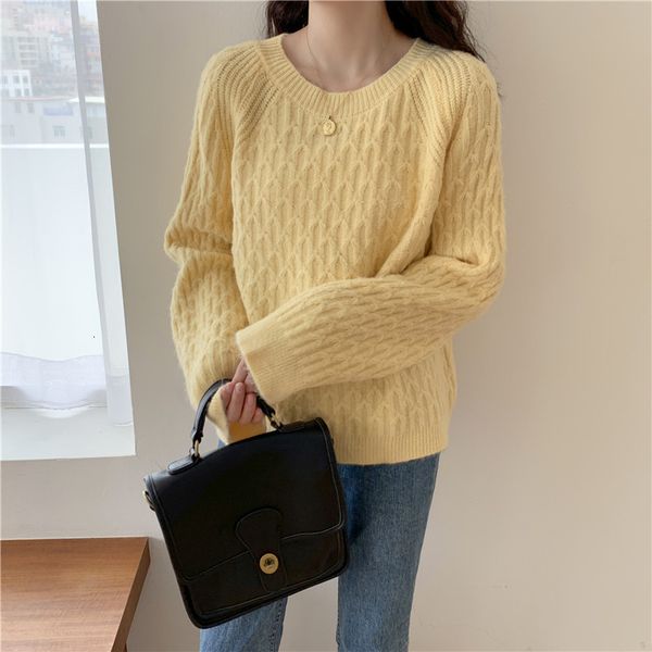 

sweaters pullover spring and autumn loose short wear yellow sweater solid color, White;black