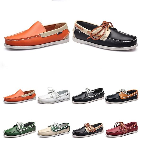 

168 Mens casual shoes leather British style black white brown green yellow red fashion outdoor comfortable breathable