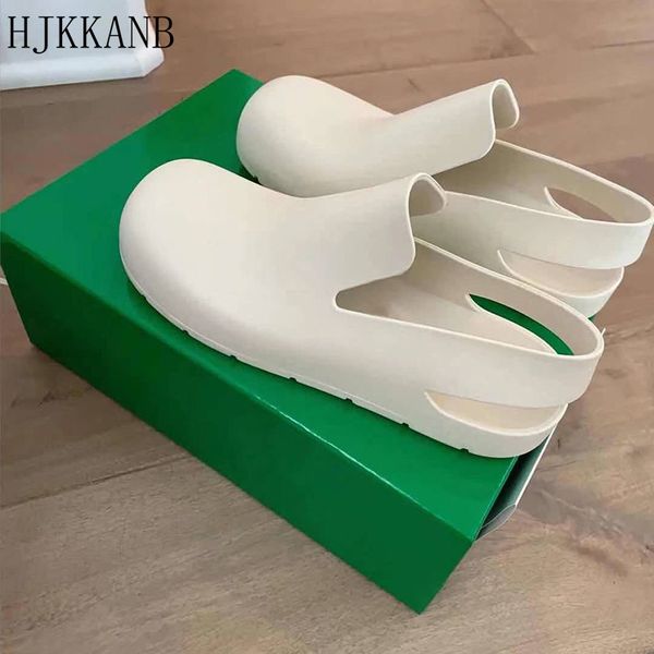 

new arrival spring summer retro round toe flat sandals women solid color comfort soft leather grandma casual single shoes 80% off outlet onl, Black