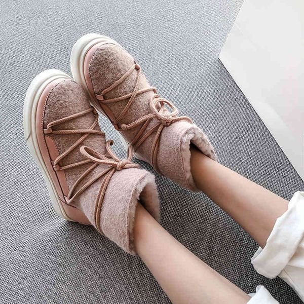 

boots woman in beautiful wool snowboots winter women's fashions pink apricot black shoes 34-42 ankle boots big drop sizes 3ghg