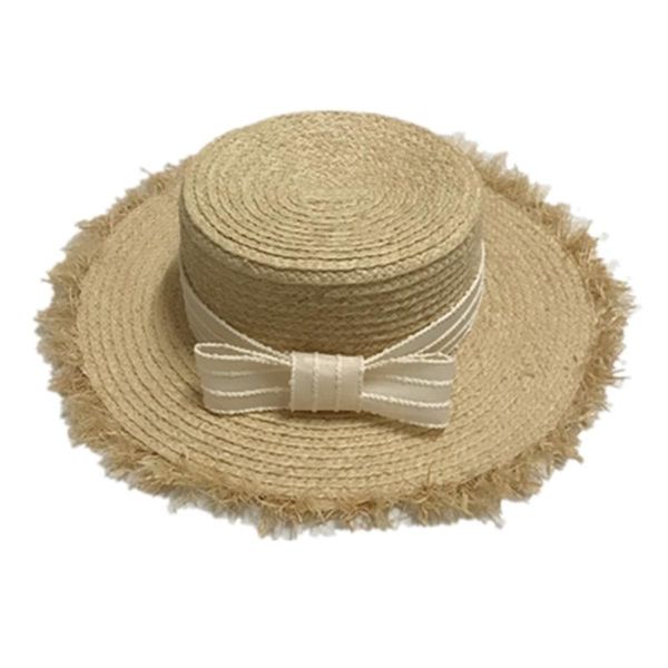 

wide brim hats sun for women panama popcorn broken dome big straw hat bucket ladies beggar bowknot raffia visor summer beach, Blue;gray